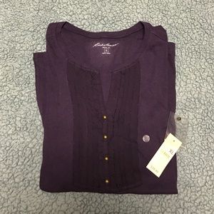 XL Eddie Bauer Purple Henley Woman's XL